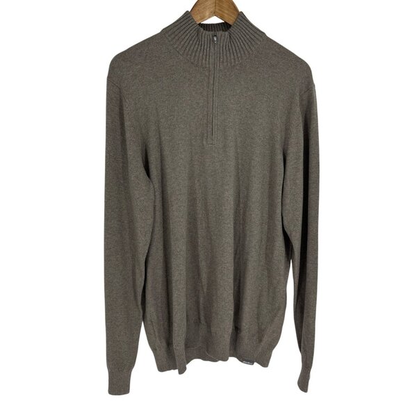 Eddie Bauer Mens Long Sleeve Half-Zip Ribbed Collar Sweater Size TL - Picture 1 of 9